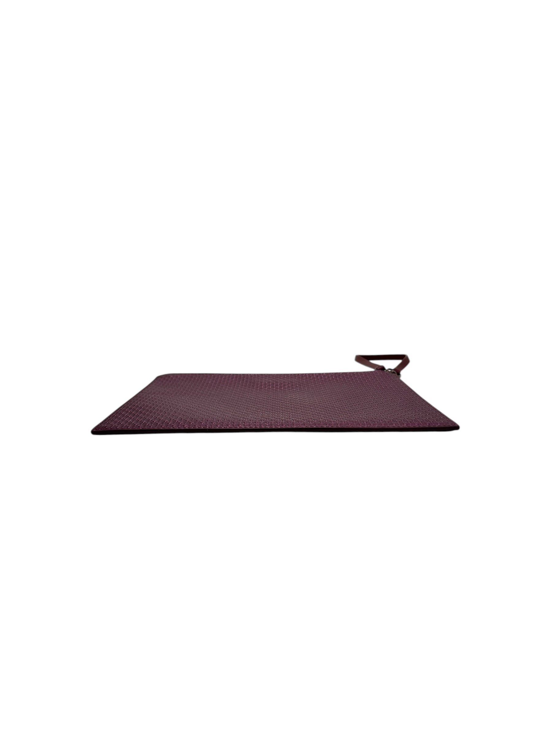 Metallic Logo Leather Clutch