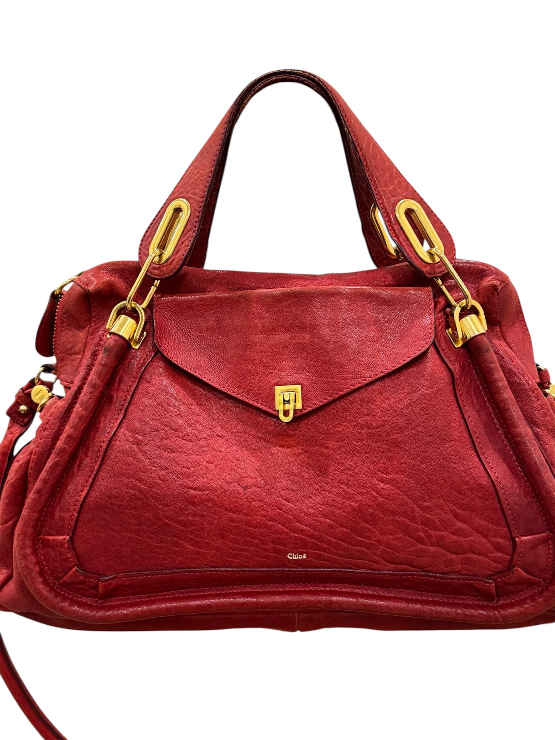 Red Leather Paraty Shoulder Bag