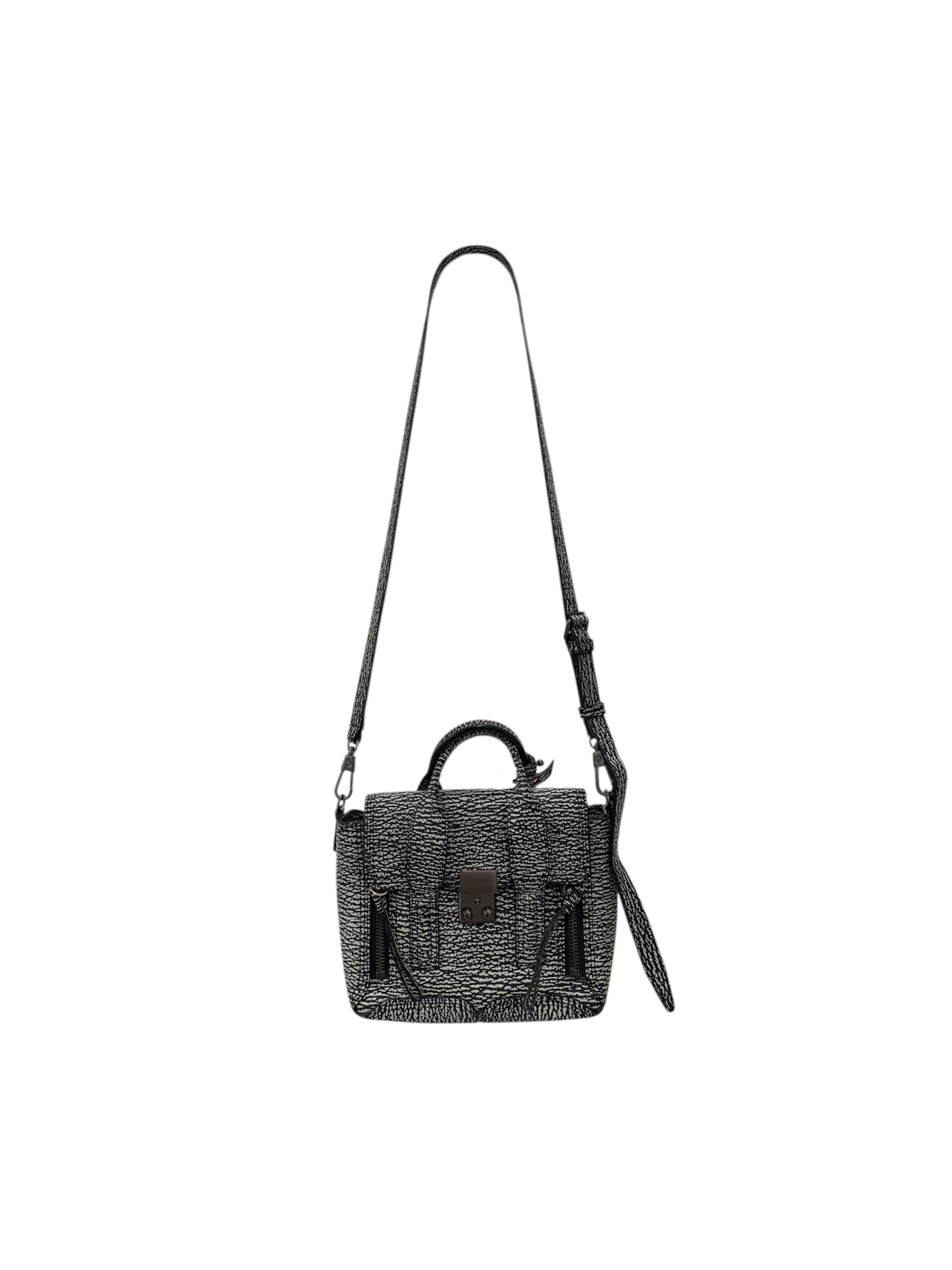 Textured Calfskin Mini Pashli Satchel Black Mauve