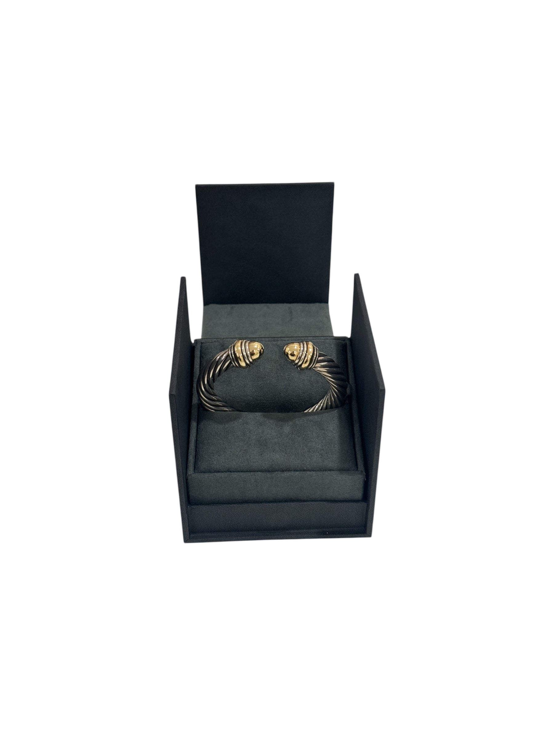 Two-Tone Dome Cable Classic Cuff Bracelet