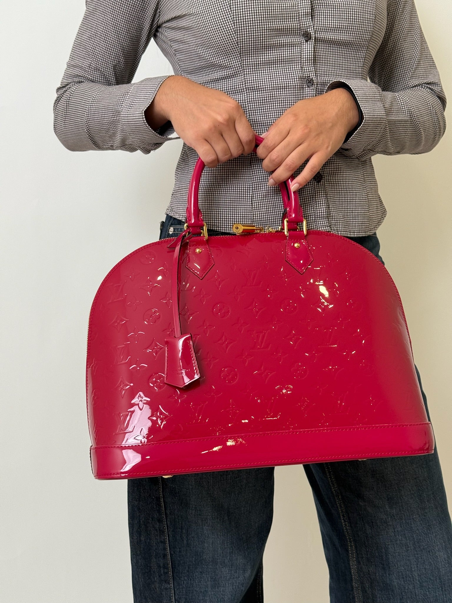 VERNIS ROSE INDIEN MONOGRAM ALMA PM BAG