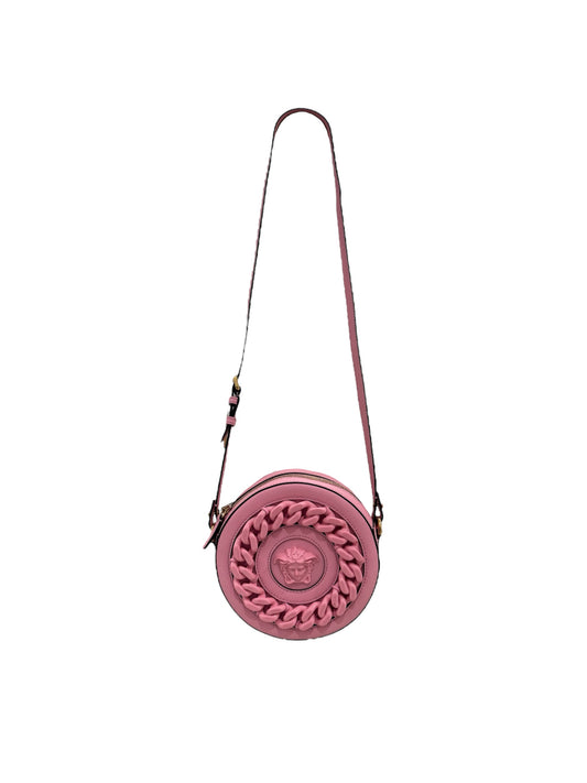 Grained Calfskin Studded Mini La Medusa Round Crossbody