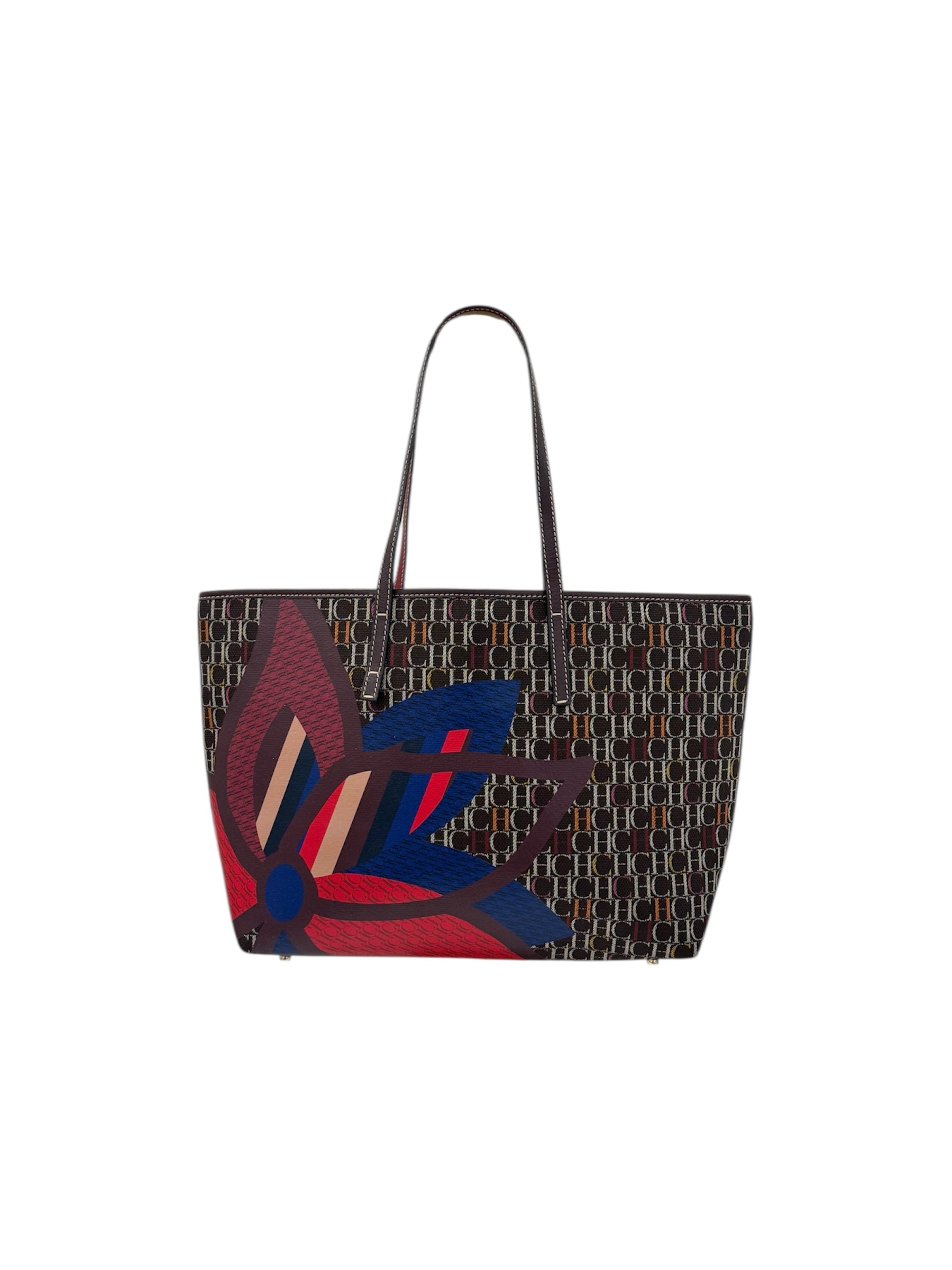 Monogram Flower Leather Tote Bag