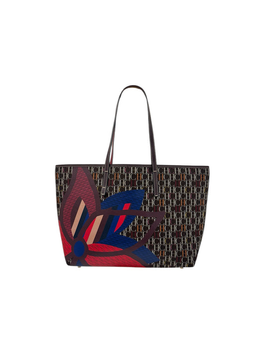 Monogram Flower Leather Tote Bag