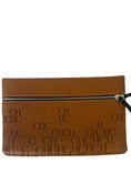 Load image into Gallery viewer, CH EMBOSSED BROWN CLUTCH
