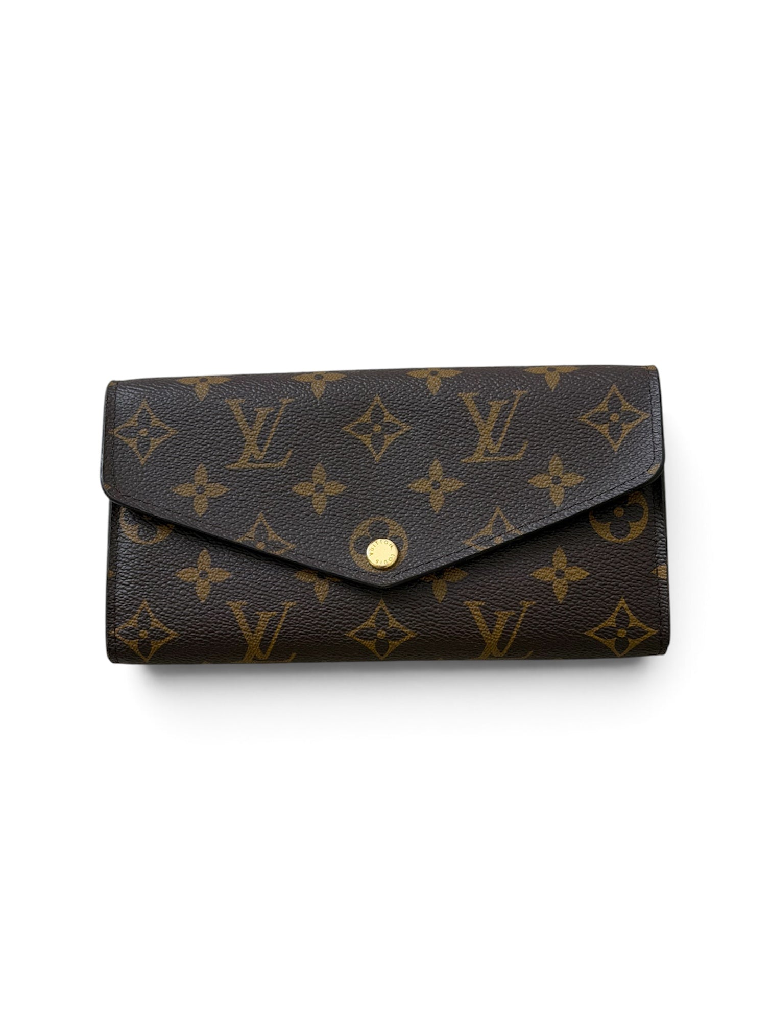 SARAH MONOGRAM CANVAS WALLET RED