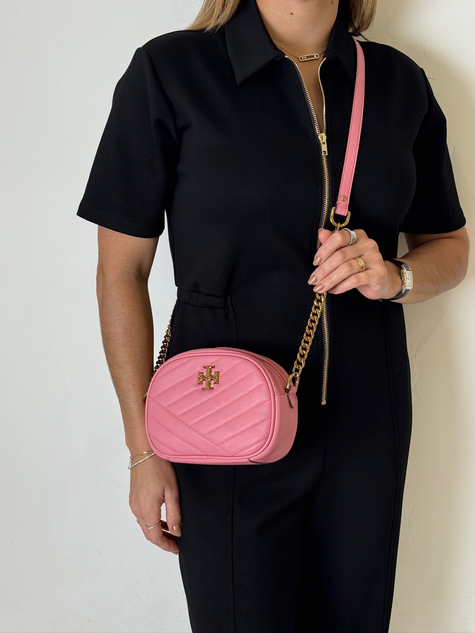 Small Kira Chevron Leather Camera Bag