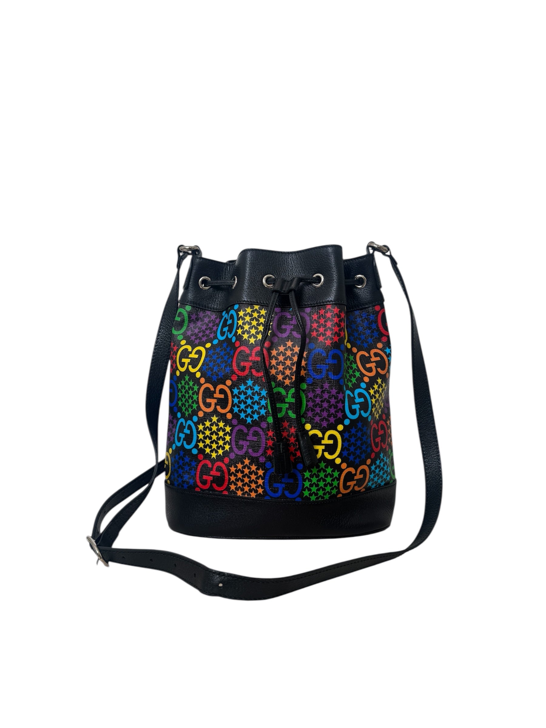 GG Supreme Monogram Psychedelic Bucket Bag