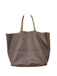 Load image into Gallery viewer, MATRYOSHKA MEDIUM BROWN AND YELLOW TOTE BAG
