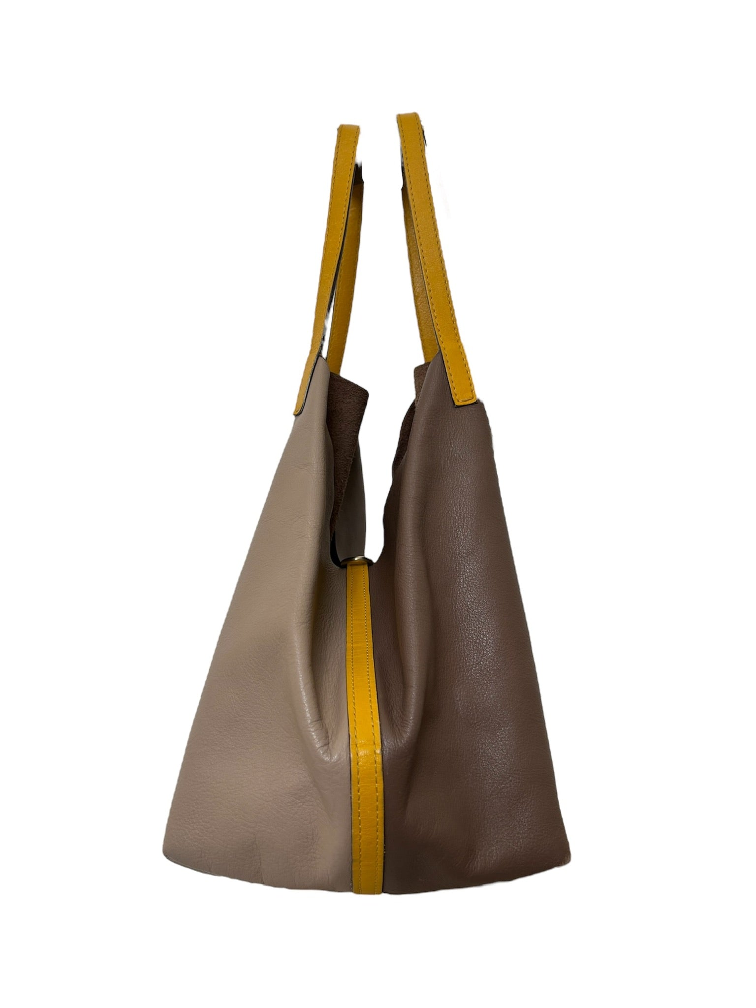 MATRYOSHKA MEDIUM BROWN AND YELLOW TOTE BAG