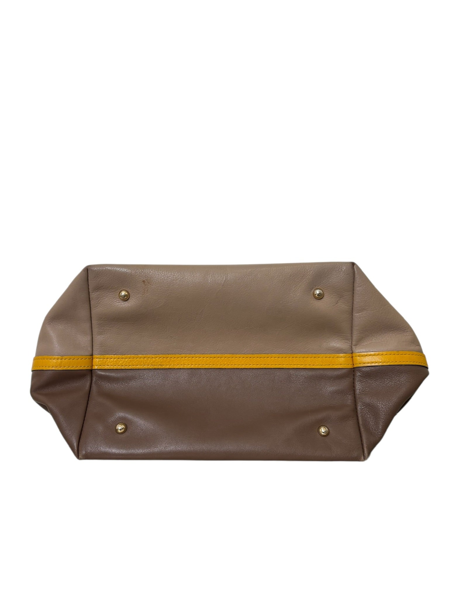 MATRYOSHKA MEDIUM BROWN AND YELLOW TOTE BAG