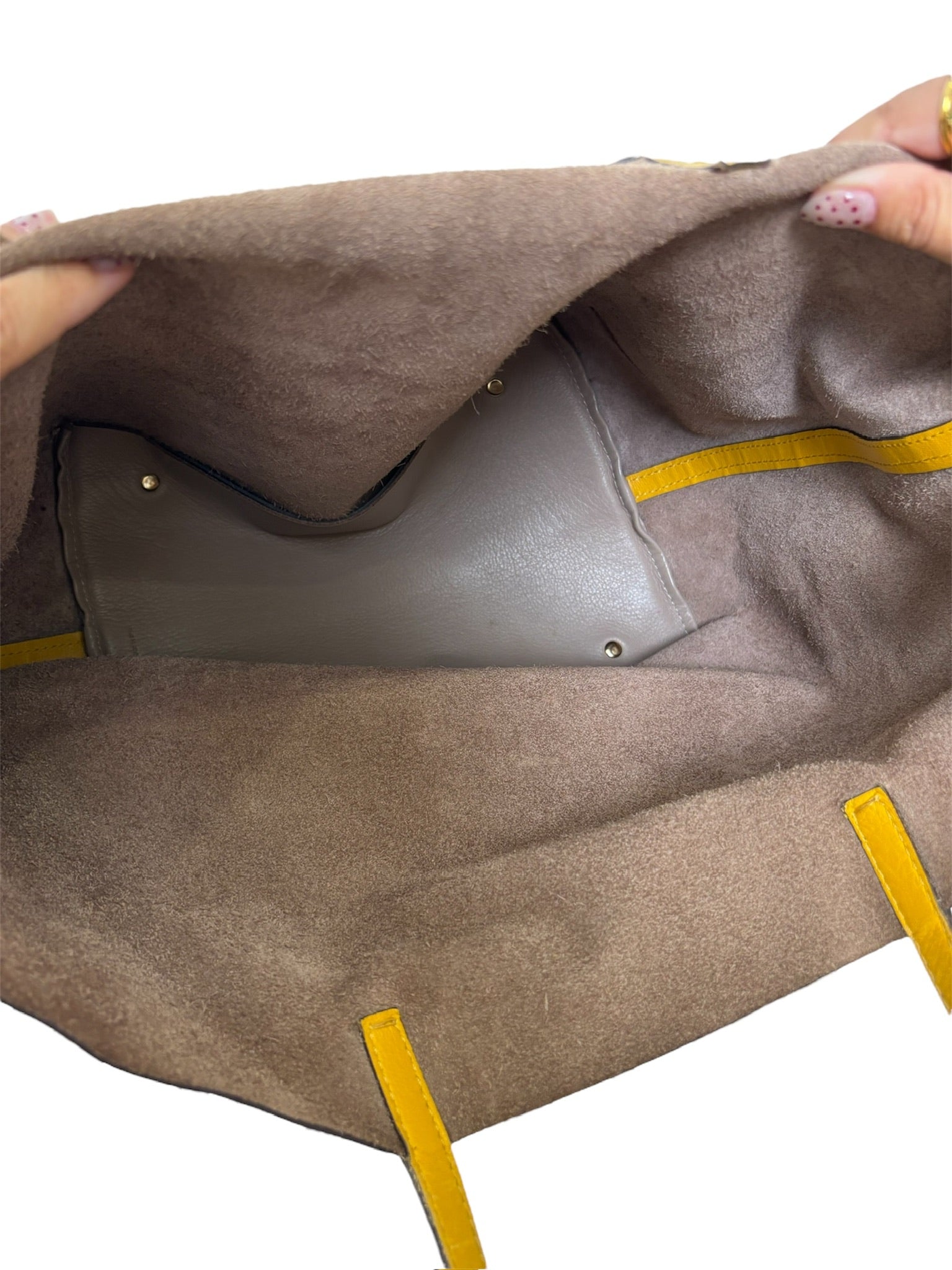 MATRYOSHKA MEDIUM BROWN AND YELLOW TOTE BAG