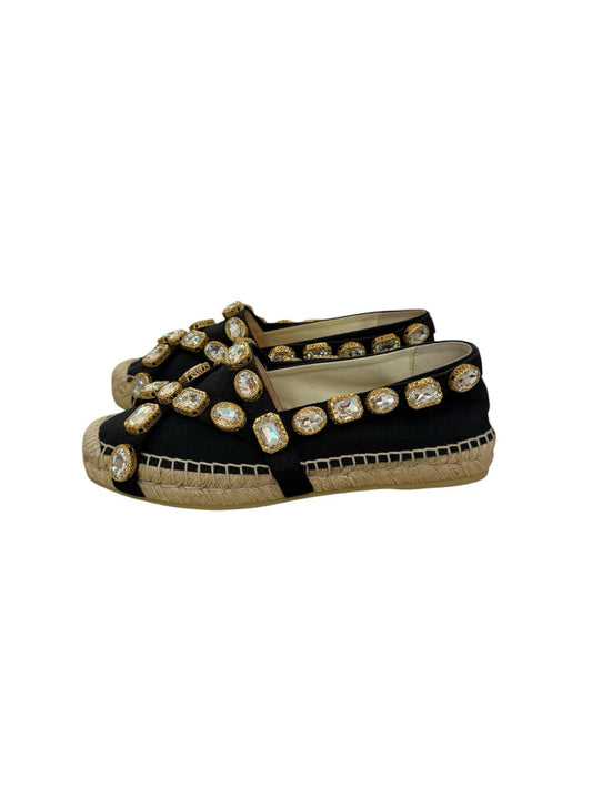 CANVAS CRYSTAL EMBELLISHED ESPADRILLES | 37.5