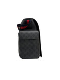 Load image into Gallery viewer, Monogram Web Messenger Diaper Bag Black Grey
