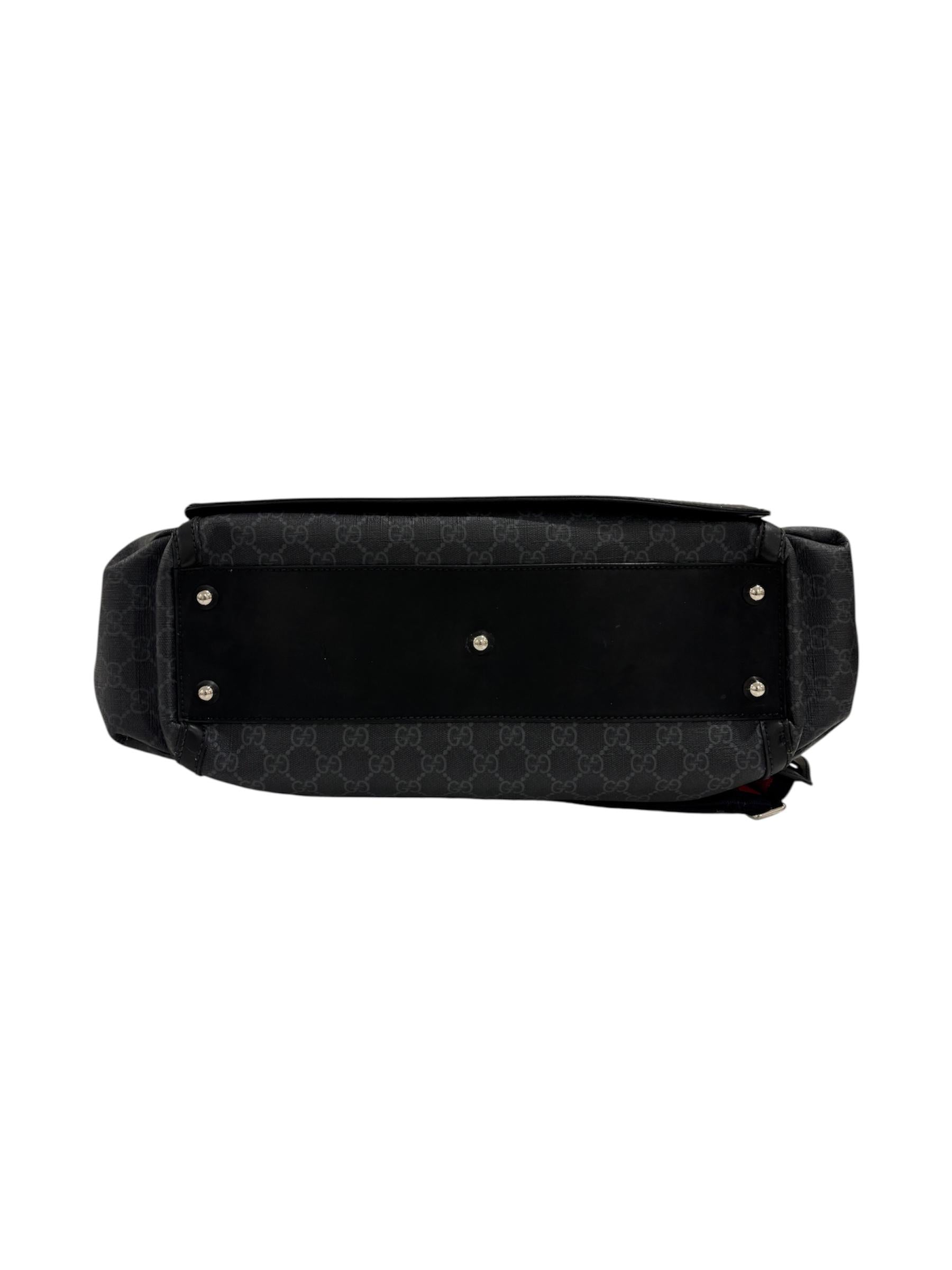 Monogram Web Messenger Diaper Bag Black Grey