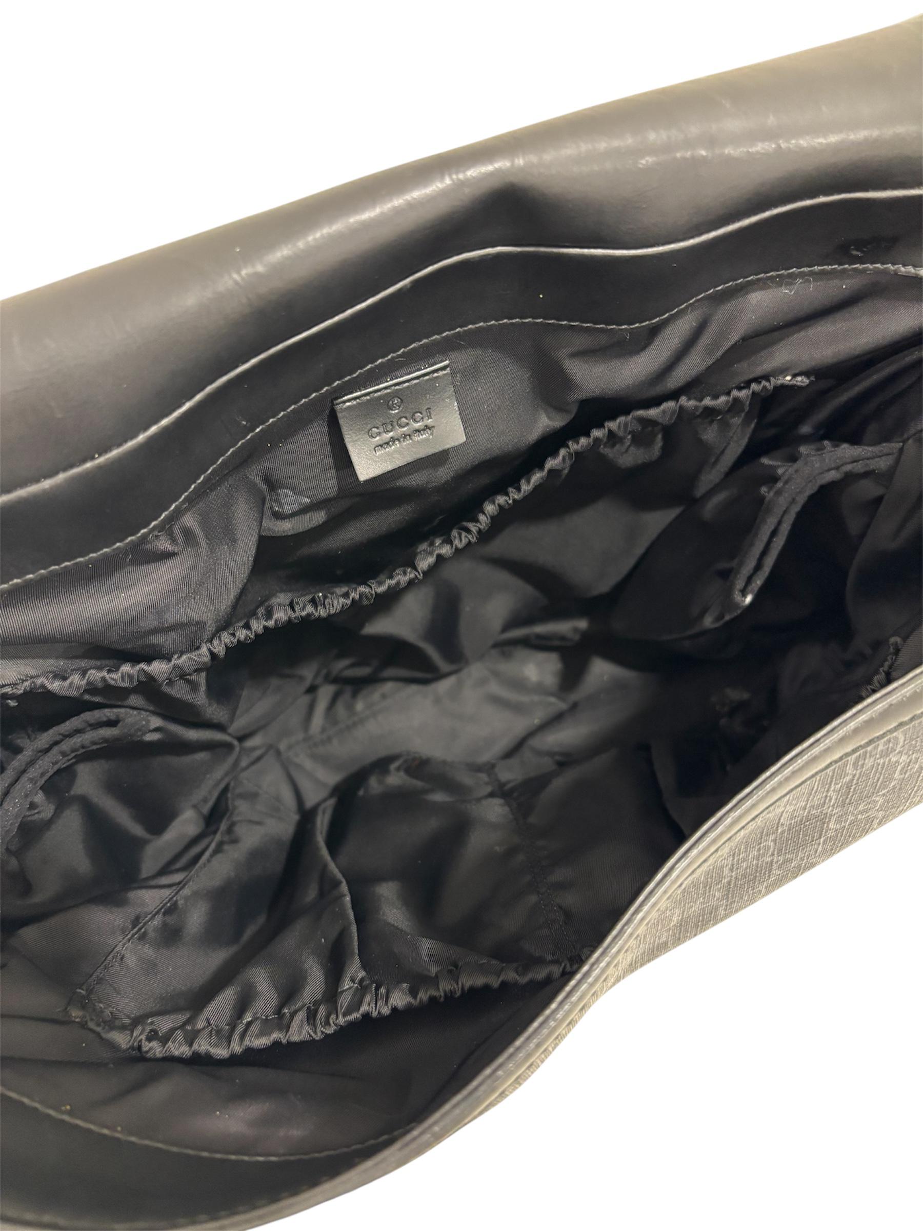 Monogram Web Messenger Diaper Bag Black Grey